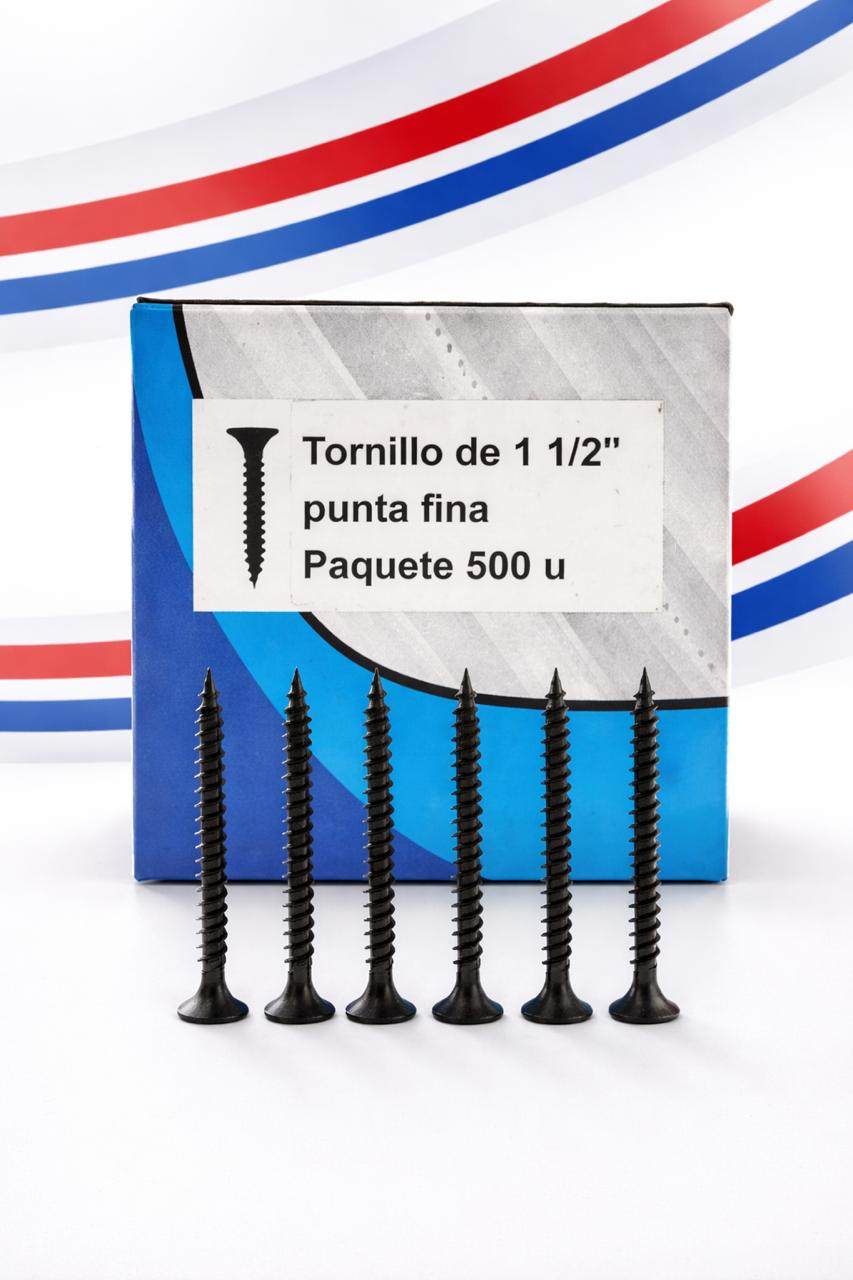 Ciento de tornillo de 1 1/2″ punta fina(500u)